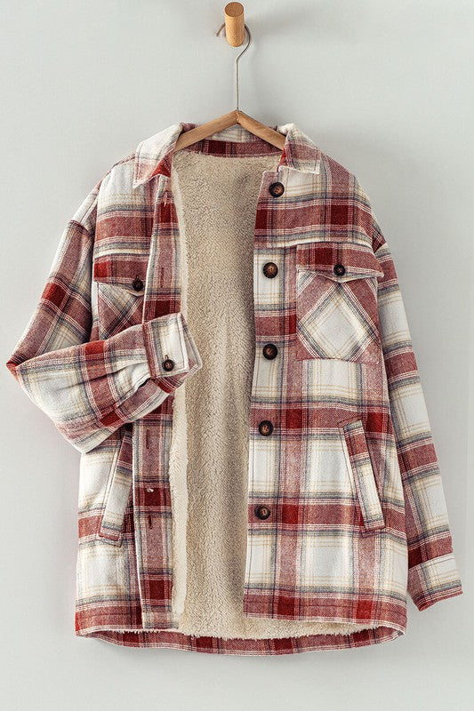 Sherpa Lined Plaid Jacket