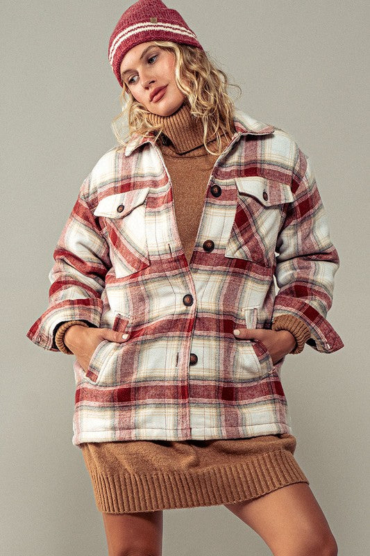 Sherpa Lined Plaid Jacket