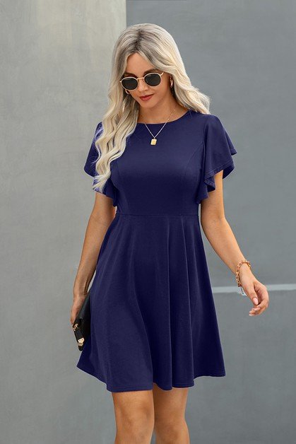 Flutter Sleeve A Line Dress