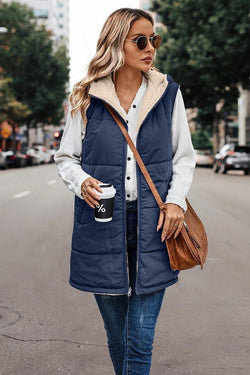 Fleece Lined Reversible Long Vest
