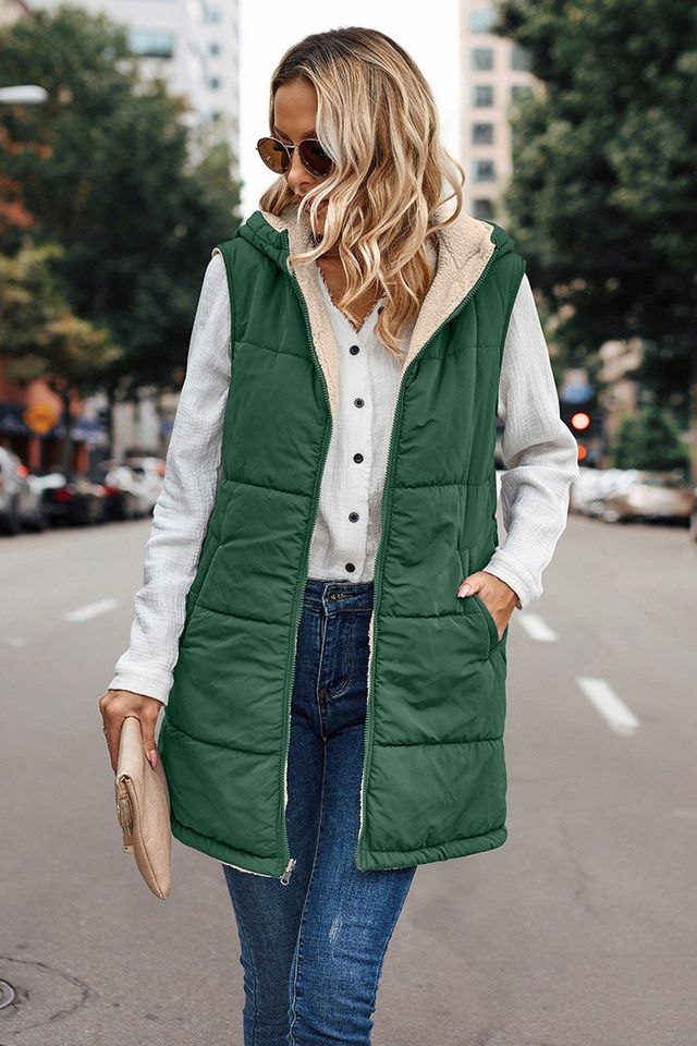 Fleece Lined Reversible Long Vest