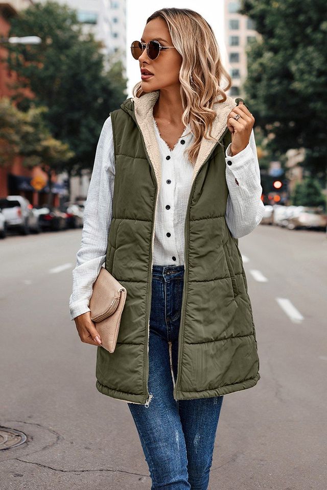 Fleece Lined Reversible Long Vest