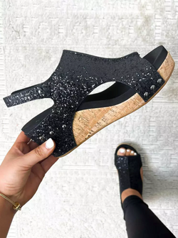 Corkey's Black Glitter Carley Wedge