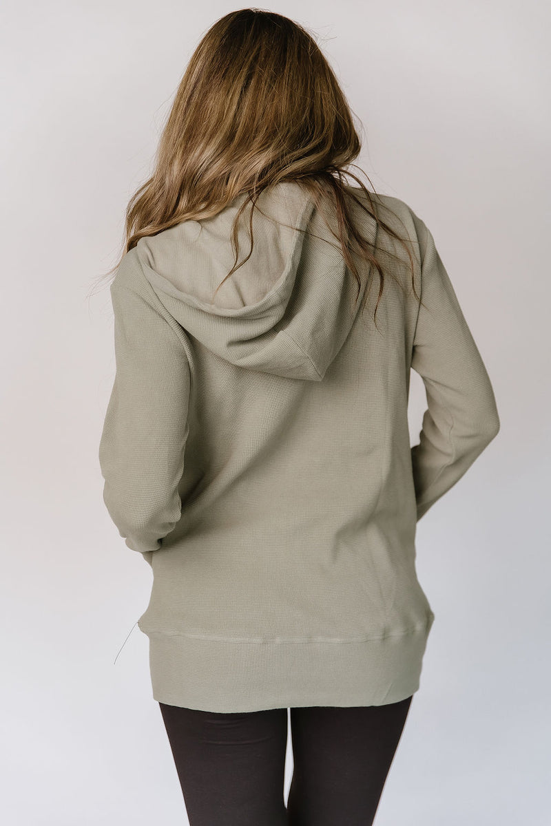 Ampersand Full Zip Waffle Knit- Willow